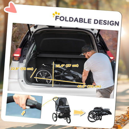 3 Big Wheels Pet Stroller, Small Medium Dogs, Cats, Folding Carrier, Adjustable Canopy, Black Dog Bike Trailers & Strollers at Gallery Canada
