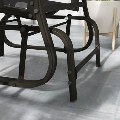 3PCs Gliding Rocking Chair, Bistro Tea Table Set, Black Outdoor Gliders at Gallery Canada
