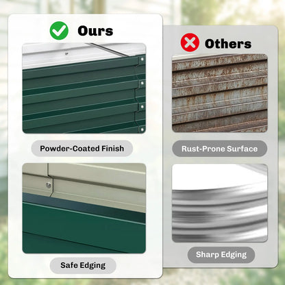 Galvanized Raised Garden Bed, Outdoor Planter Box, 4' x 2' x 1', Green Galvanized Planter Boxes at Gallery Canada
