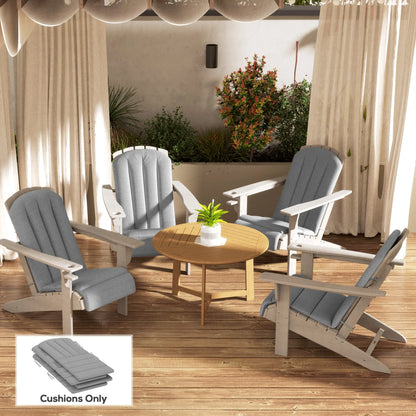 Set Of 4 Patio Chair Cushions, High Back Adirondack, High-Density Foam, Grey Patio Chair Cushions at Gallery Canada