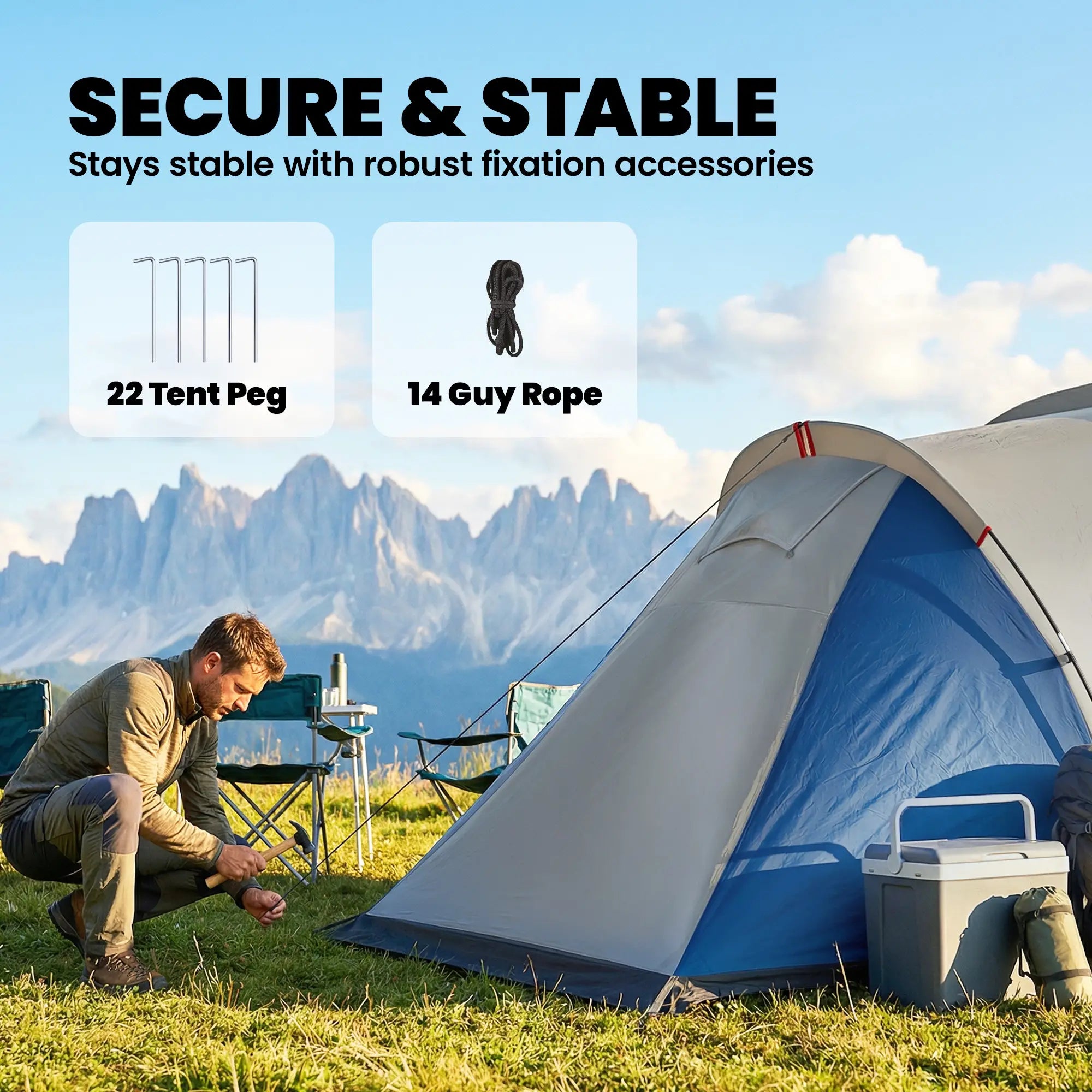 Multi-Room Camping Tent, 8-12 Person, 3000mm Waterproof Rainfly, Screen Panels Camping Tents at Gallery Canada