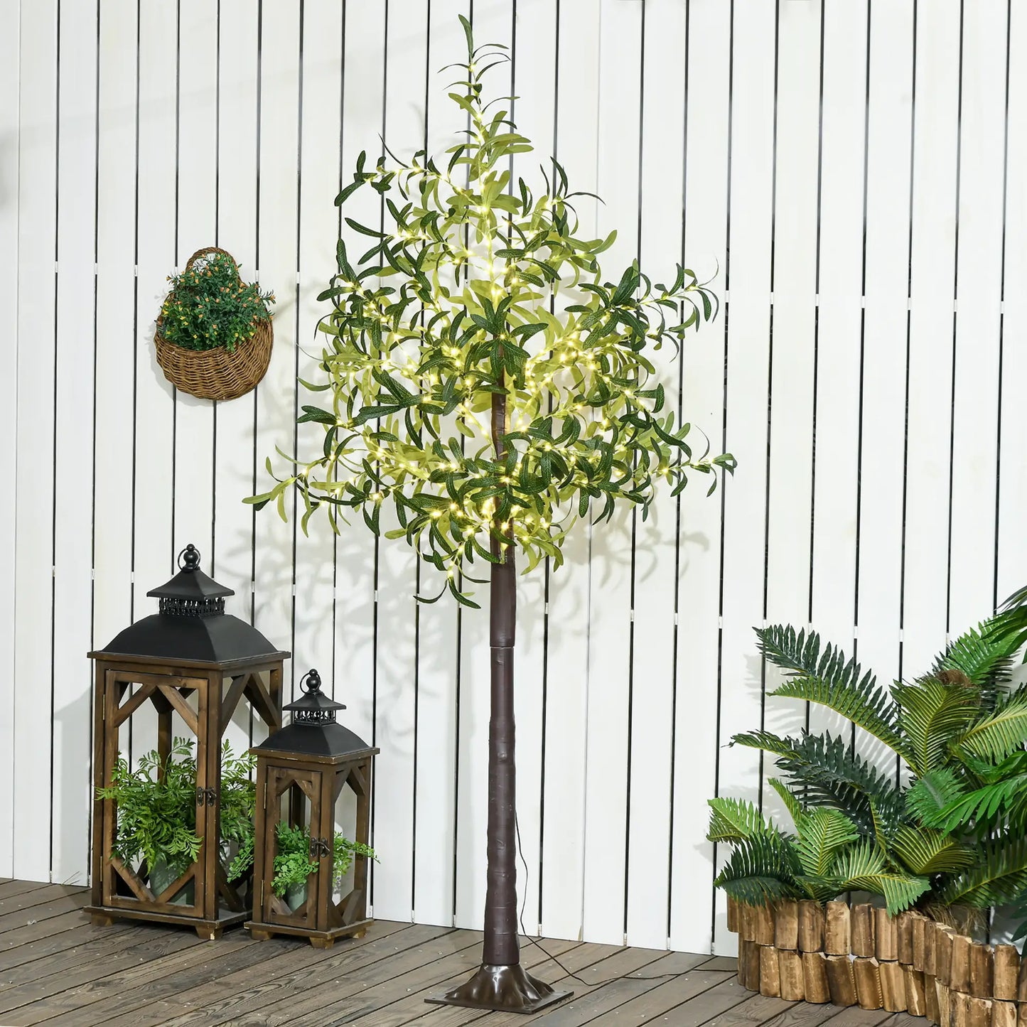 6ft LED Olive Tree, 300 Warm White Lights, Indoor, Green Artificial Tree Light at Gallery Canada