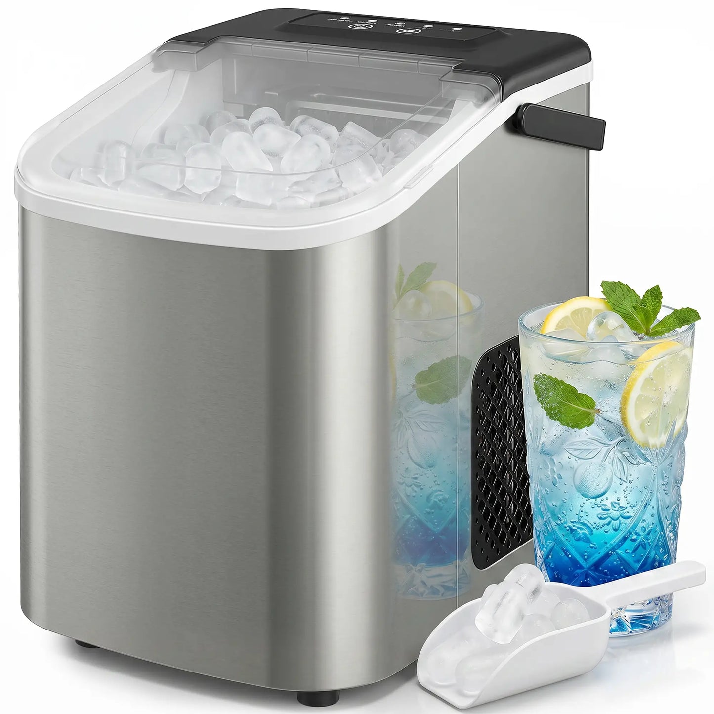 Portable Ice Maker, Self-Cleaning, 2 Bullet Ice Sizes, Silver Small Kitchen Appliances at Gallery Canada