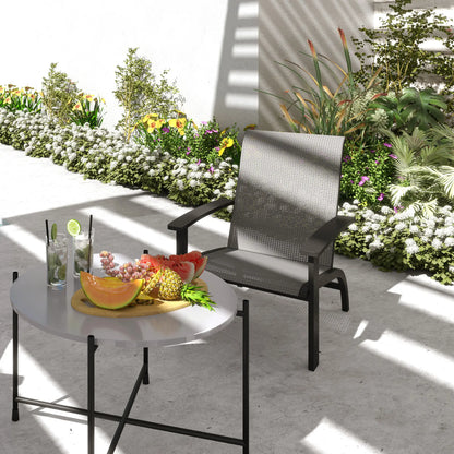 Outdoor Adirondack Chair, Aluminum Frame, Mesh Seat, Dark Grey Patio Chairs at Gallery Canada