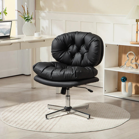 Armless Office Chair, Wide Padded Seat, Adjustable Height, Black Task Chairs Black at Gallery Canada