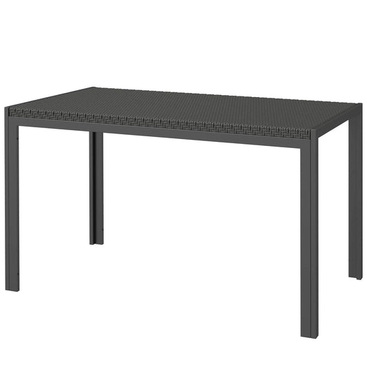 Rectangular Outdoor Dining Table, 4-Seat Patio Table, Black Patio Dinning Tables Black at Gallery Canada