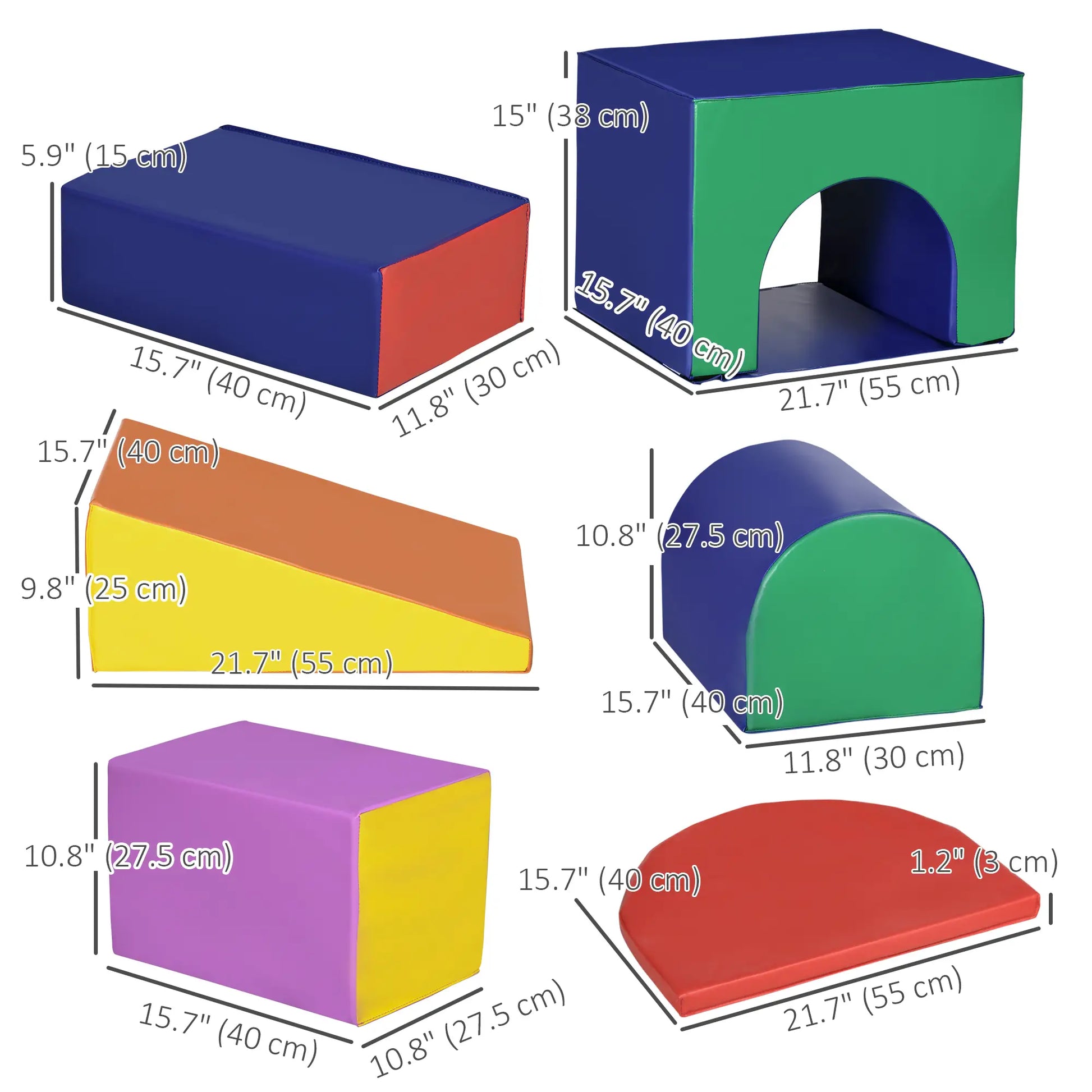 7-Piece Soft Play Foam Climbing Blocks for Toddlers, Kids Educational Toys, Multicolored Baby Gym & Playmats at Gallery Canada
