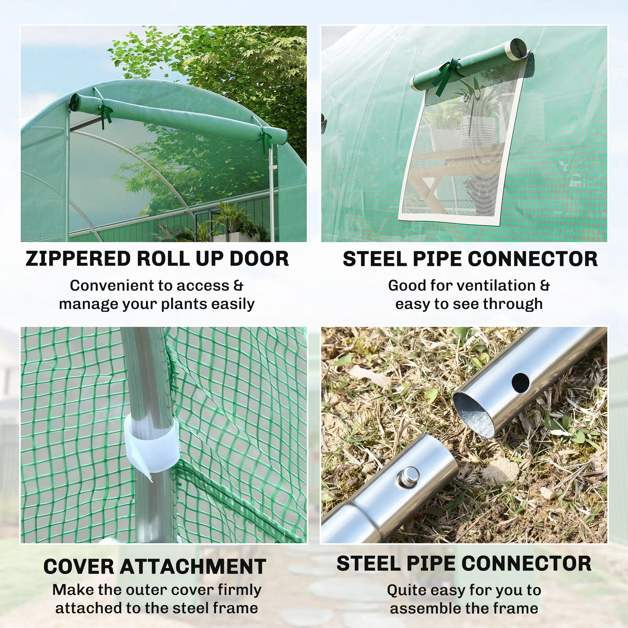 26' x 10' x 6.6' Walk in Tunnel Greenhouse, Steel Frame Walk In Greenhouses at Gallery Canada
