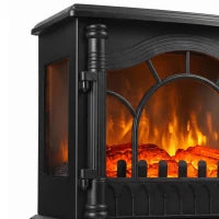 Cheminée électrique 1000W/2000W chauffage sur pied avec thermostat, effet flamme 3D, noir