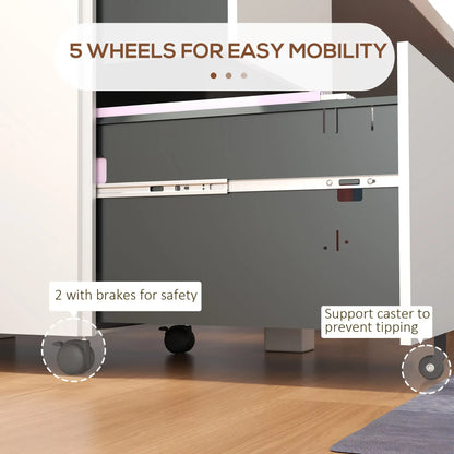 2-Drawer Steel Filing Cabinet on Wheels, Lockable, Adjustable Hanging Bar, White Office Cabinets & Cupboards at Gallery Canada