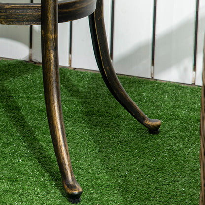 23.6" Round Outdoor Side Table, Cast Aluminum Frame, Bronze Patio Side Tables at Gallery Canada