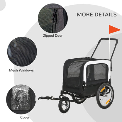 Dog Bike Trailer And Stroller, Safety Leash, Hitch, Flag, Reflectors, Cushion, Grey Dog Bike Trailers & Strollers at Gallery Canada