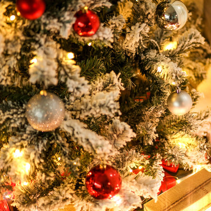 6ft Snow Flocked Artificial Christmas Tree, 250 LED Lights, 928 Branches Flocked Christmas Trees at Gallery Canada