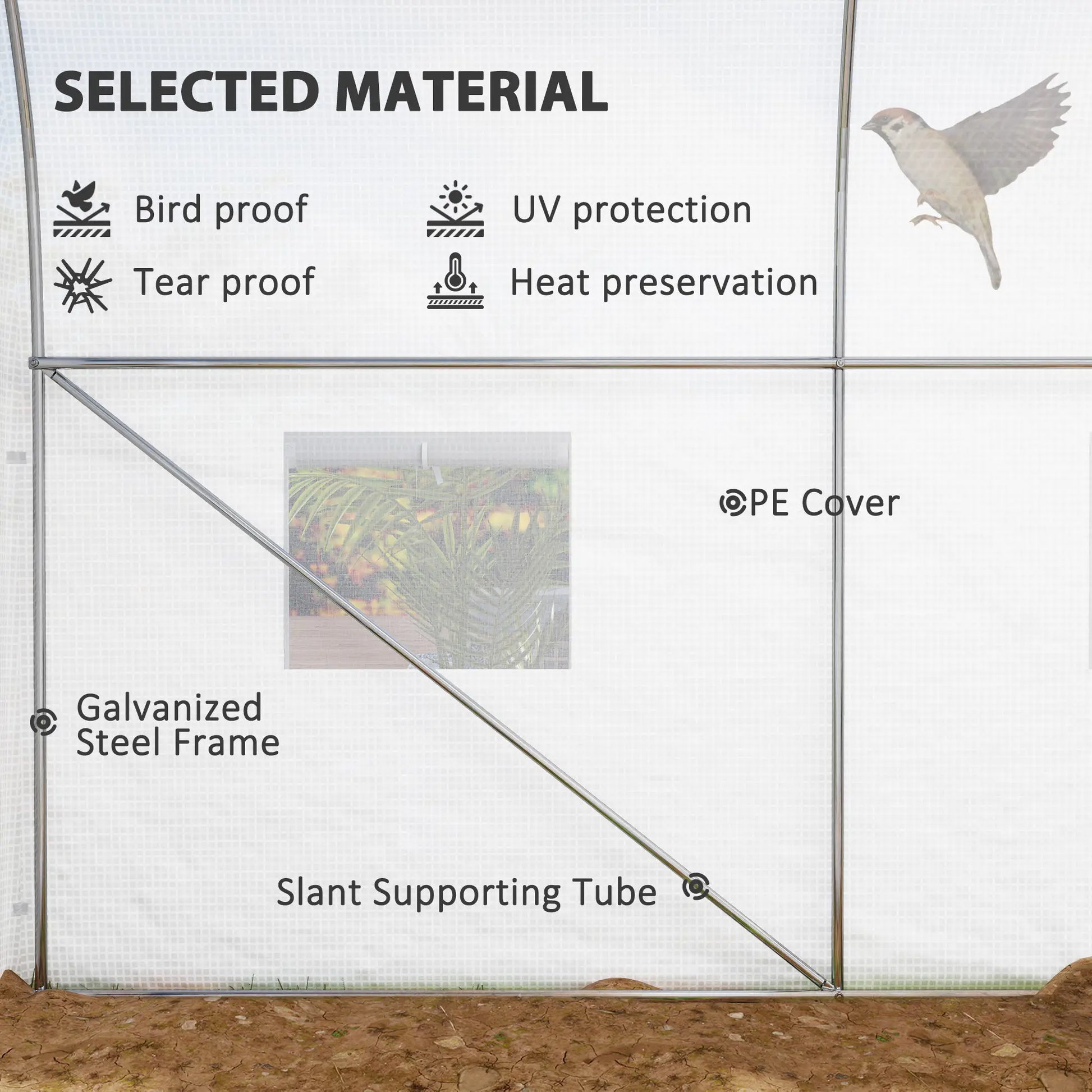 11.5' x 6.6' x 6.6' Portable Walk-In Greenhouse, White Tunnel Greenhouses at Gallery Canada