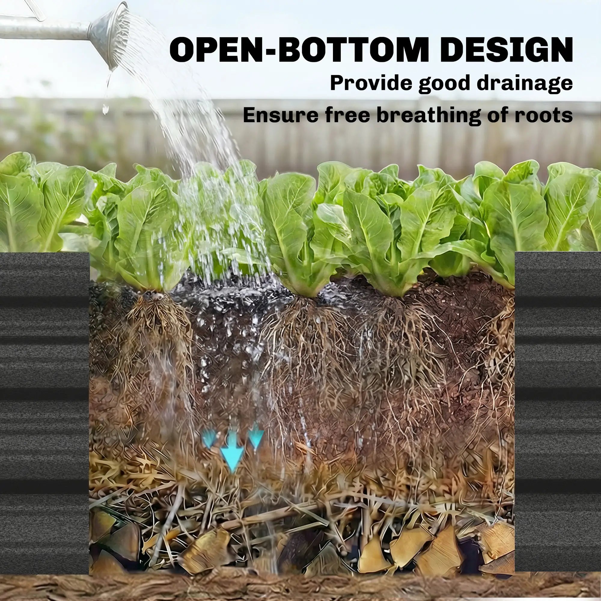 8x4x1ft Galvanized Raised Garden Bed, Reinforced Planter Box, Dark Grey Galvanized Planter Boxes at Gallery Canada