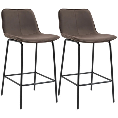 Upholstered Counter Height Bar Stools, Set of 2, 26", Steel Legs Bar Stools at Gallery Canada