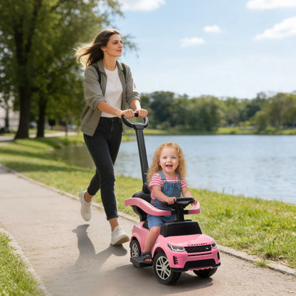 Land Rover Discovery 2-in-1 Ride On Push Car with Storage, Pink