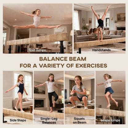 7.5ft Adjustable Balance Beam, Gymnastics Equipment with Wheels, for Training Aerobic Equipment at Gallery Canada