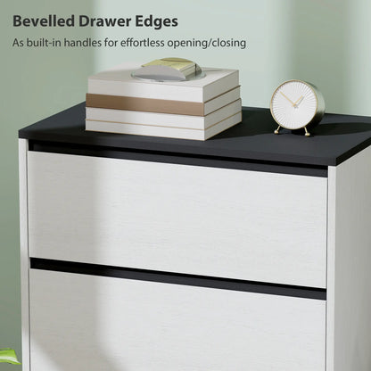 Tall Chest of Drawers, 4 Drawer Dresser, White Wood Effect, White Storage Cabinets at Gallery Canada