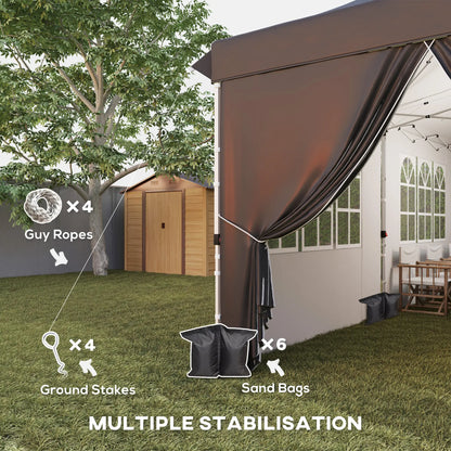 20x10 Pop Up Canopy, 6 Removable Sidewalls, Carry Bag, 6 Sand Bags, Adjustable, Grey Pop Up Canopies at Gallery Canada