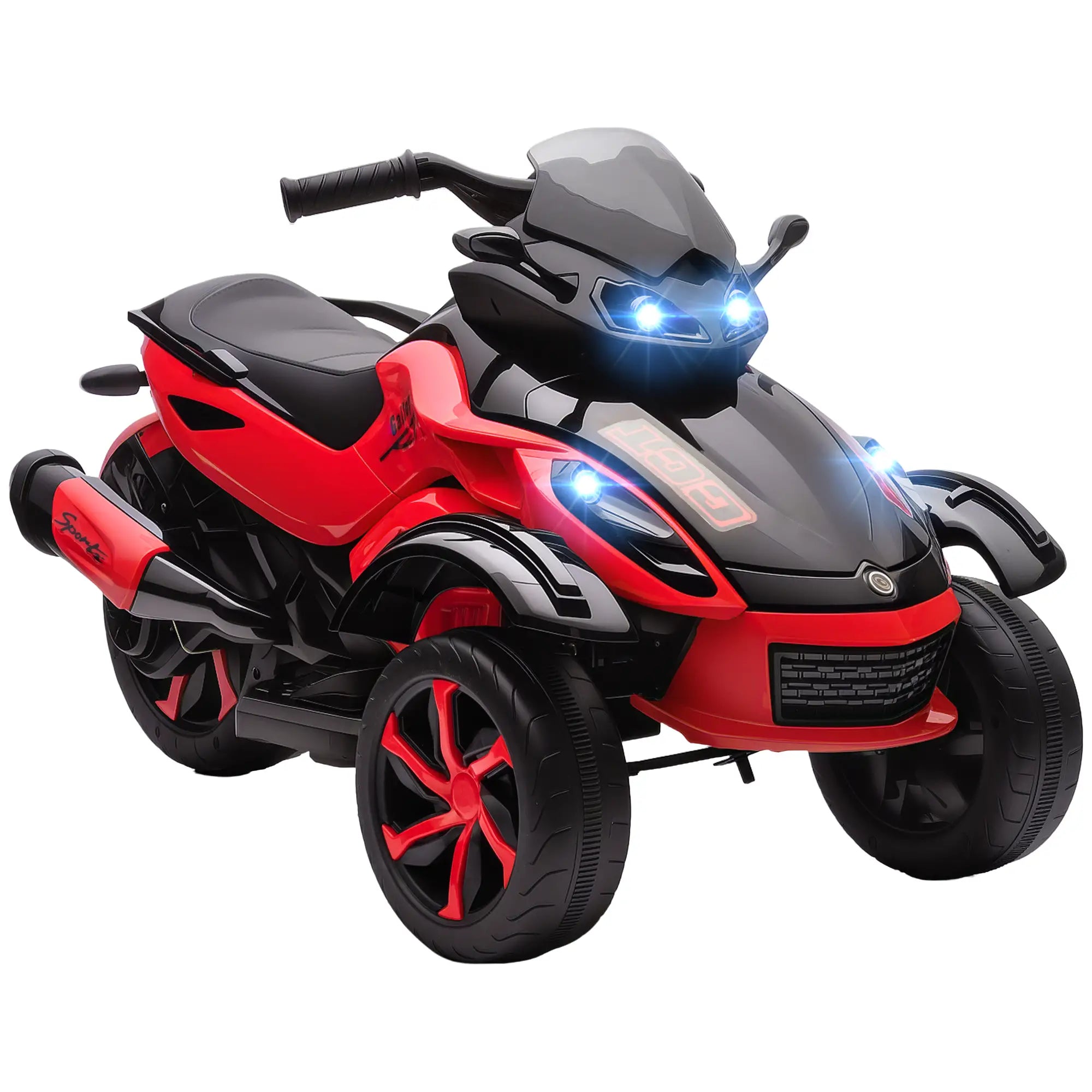 12V Kids ATV, Suspension Wheels, Soft Start, LED Lights, Music, Red Electric Ride On Toys at Gallery Canada
