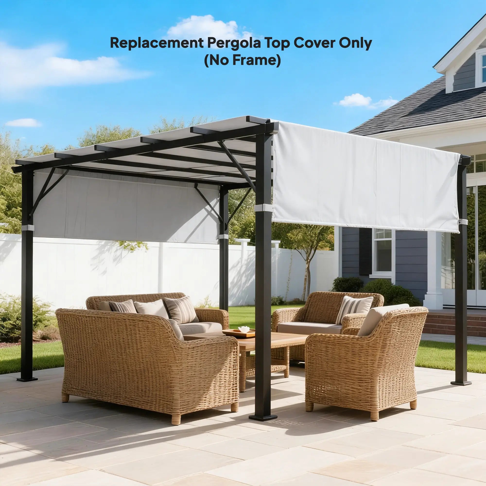 2 Pcs UV Protection Pergola Canopy, 10' x 10', Light Grey Gazebo Canopy Replacement at Gallery Canada