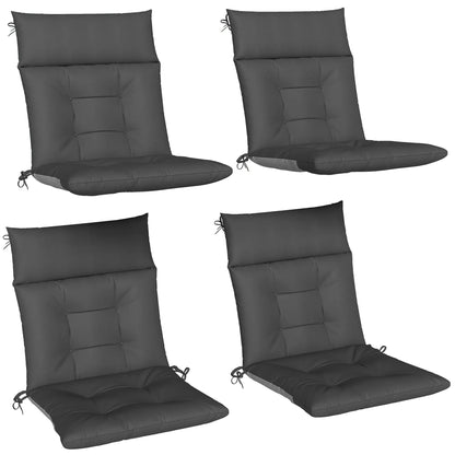 Waterproof Non-Slip Patio Chair Cushions, 44"x21", Set of 4, Dark Grey Patio Chair Cushions at Gallery Canada