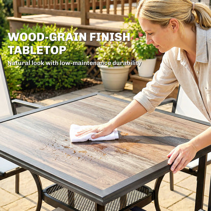 5 Piece Outdoor Patio Dining Set, Table And 4 Stackable Chairs Outdoor Dining Sets at Gallery Canada