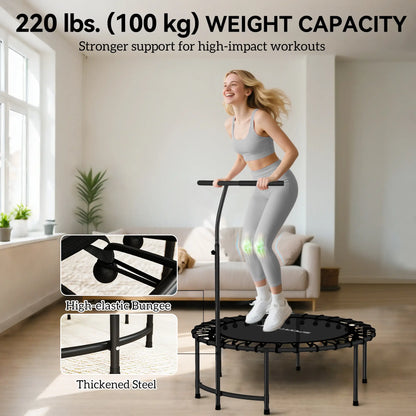 40" Foldable Rebounder Trampoline, Quiet Bungee, Black Trampolines at Gallery Canada