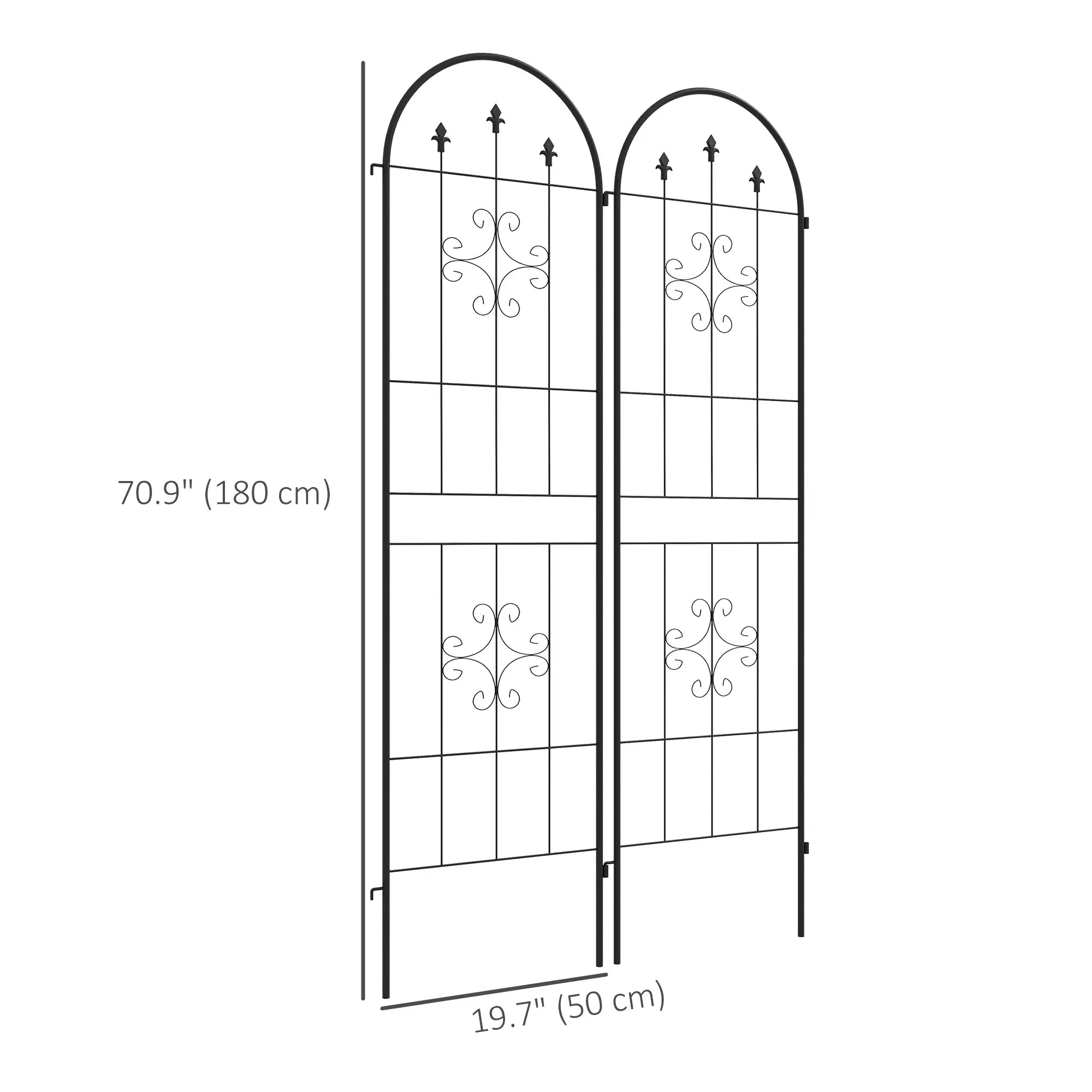 Metal Trellis Set of 2, Garden Support Frames, Arrow Design Plant Stands at Gallery Canada