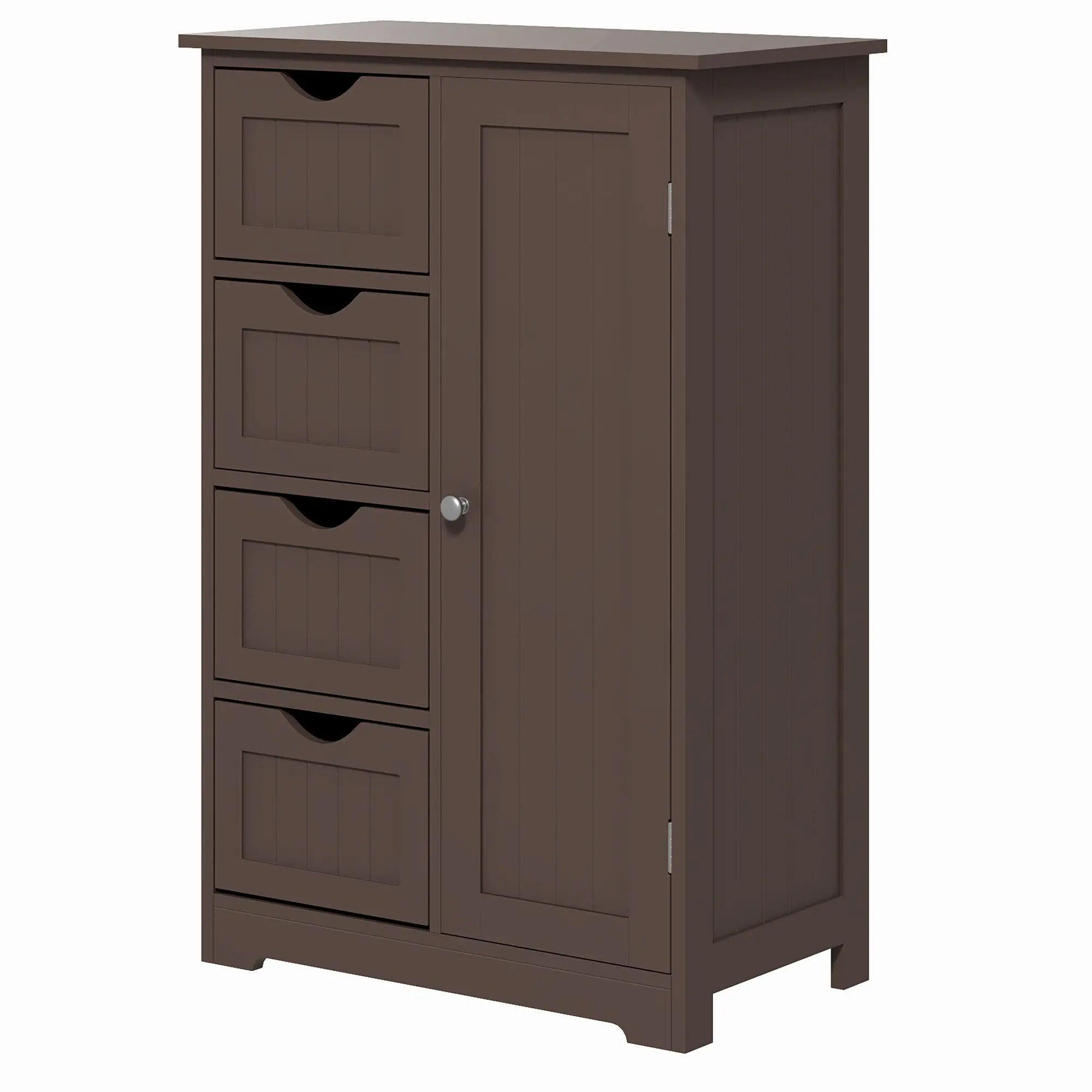 Bathroom Storage Cabinet, Adjustable Shelf, 4 Drawers, Brown Bathroom Cabinets Brown at Gallery Canada