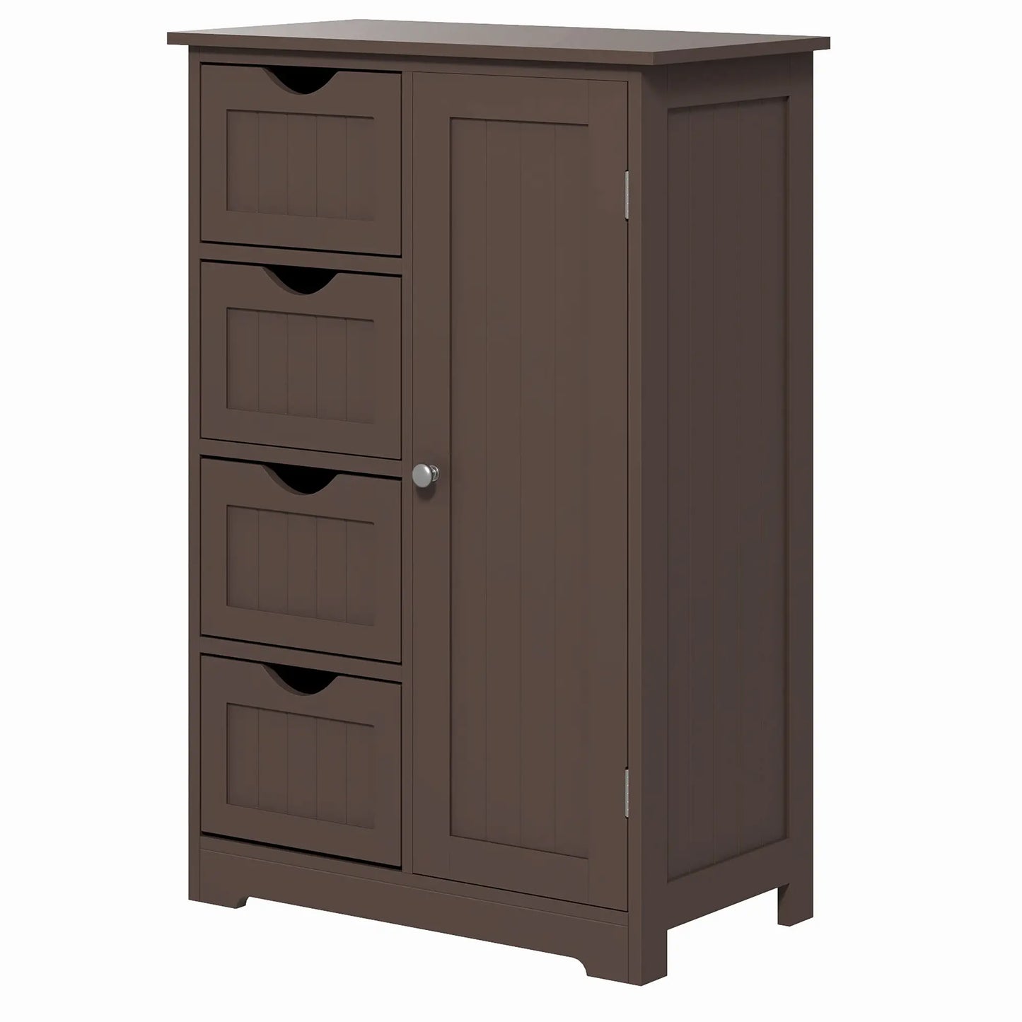 Bathroom Storage Cabinet, Adjustable Shelf, 4 Drawers, Brown Bathroom Cabinets Brown at Gallery Canada
