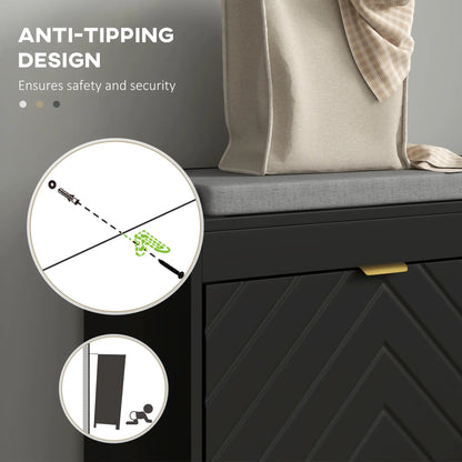 Shoe Storage Bench with Seat, 2 Flip Drawers, 4 Vents, Holds 8 Pairs Shoe Storage Cabinets & Racks at Gallery Canada