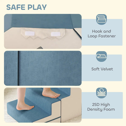 2-Piece Climbing Foam Blocks, Detachable Cover, Indoor Play Set, Blue Kids Gym & Playmats at Gallery Canada