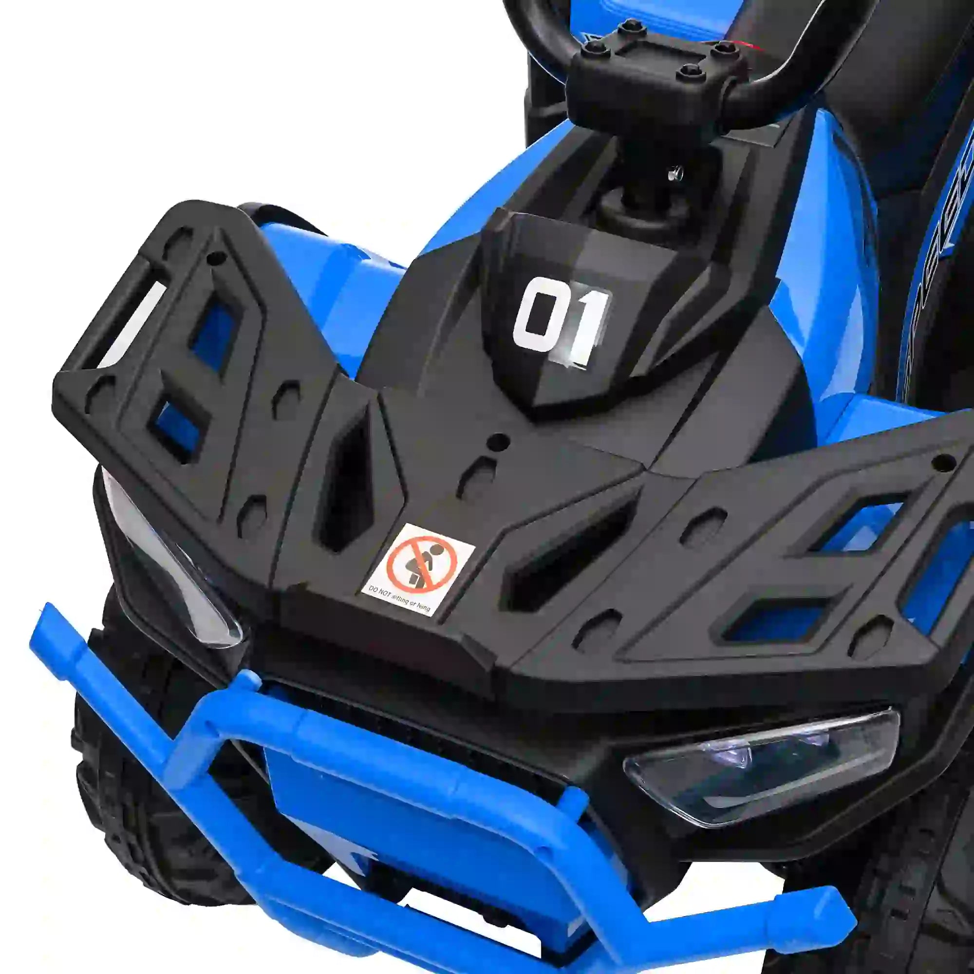 Kids ATV, 12V Electric Ride On Toy, Spring Suspension, Storage Basket, Blue Electric Ride On Toys at Gallery Canada