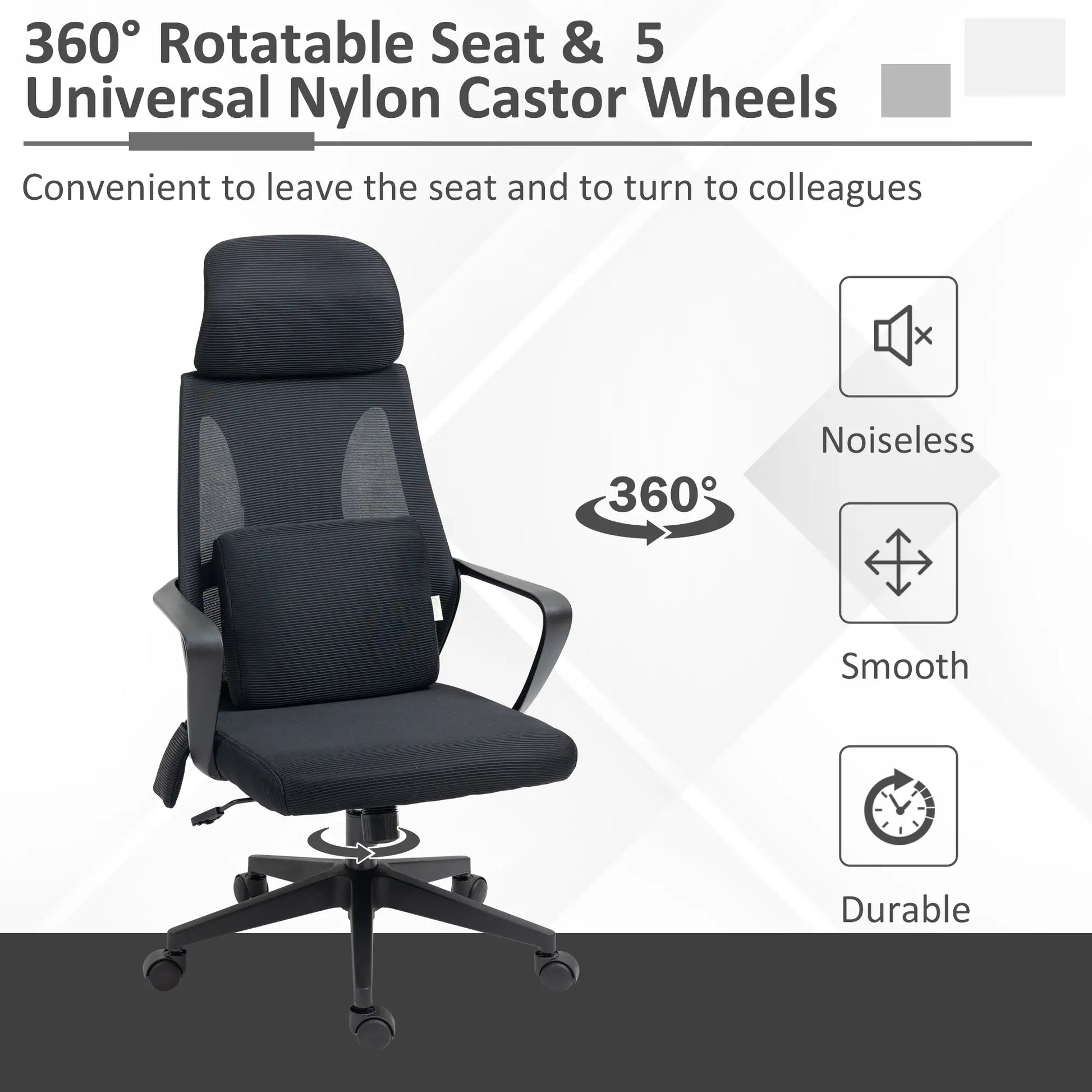 Ergonomic High Back Office Chair, Mesh Computer Chair, Lumbar Support Massage Chairs at Gallery Canada