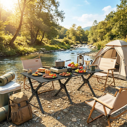 4ft Folding Camping Table, Waterproof Picnic Table, Black Picnic Tables & Camping Chairs at Gallery Canada