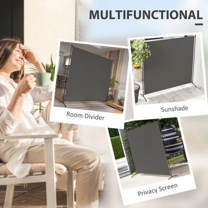 Single Panel Room Divider, UV30+ Privacy Screen, Dark Grey Side Awnings at Gallery Canada