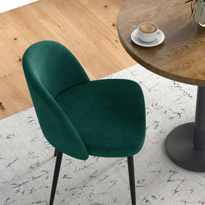 Set of 2 Mid-Back Dining Chairs, Velvet Upholstery, Green Dining Chairs at Gallery Canada