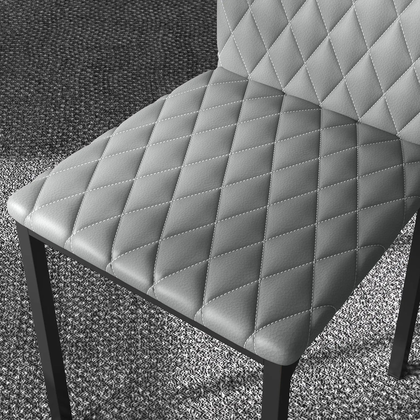 Modern Dining Chairs Set of 4, Tufted High Back, Upholstered Seat, Steel Legs Bar Stools at Gallery Canada