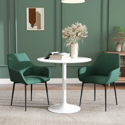 Upholstered Dining Chairs Set of 2, Linen Fabric, Metal Legs, Dark Green Dining Chairs at Gallery Canada