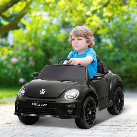 Volkswagen Beetle Licensed 12V Electric Car, Remote Control, Black Electric Toy Cars Black at Gallery Canada