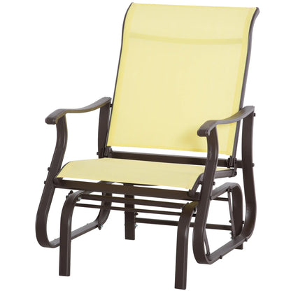 Outdoor Glider Chair, Steel Frame Mesh Fabric, Beige Outdoor Gliders Brown, Beige at Gallery Canada