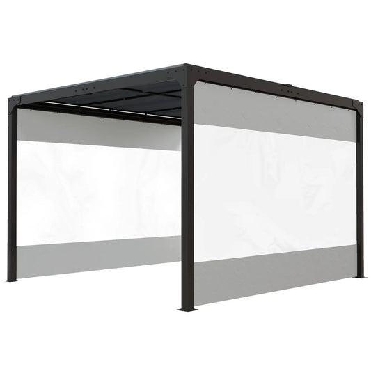 10' x 10' Pergola Gazebo Curtains, 2 Pack, Side Panels with Windows Gazebo Sidewalls Grey at Gallery Canada