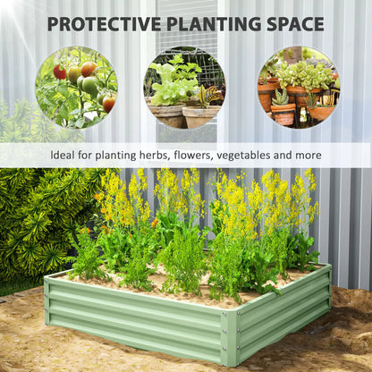 4' X 4' X 1' Raised Garden Bed, Galvanized Steel Planter, Light Green, Light Green Galvanized Planter Boxes at Gallery Canada