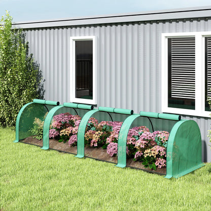 13' x 3.3' x 2.6' Mini Tunnel Greenhouse, PE Cover, Steel Frame, Zipped Doors, Green Greenhouses at Gallery Canada