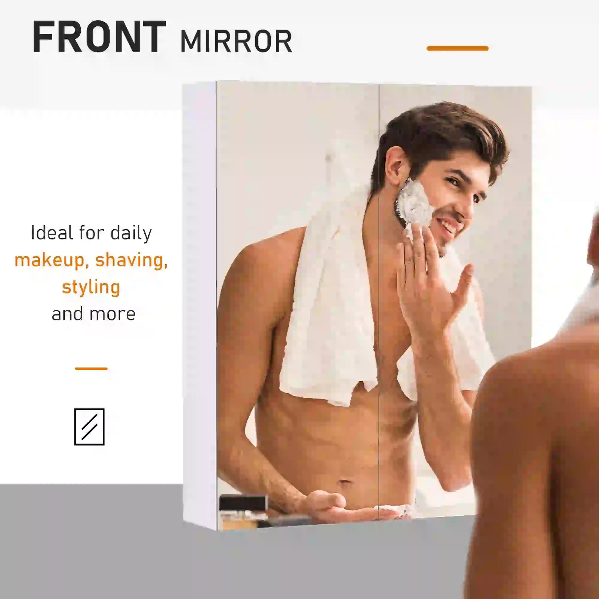 Wall Mount Medicine Cabinet with Mirror, Adjustable Shelf, Double Door, Soft Closing, 23.5" x 29.5", Light Lilac Mirror Medicine Cabinets at Gallery Canada