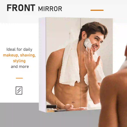 Wall Mount Medicine Cabinet with Mirror, Adjustable Shelf, Double Door, Soft Closing, 23.5" x 29.5", Light Lilac Mirror Medicine Cabinets at Gallery Canada