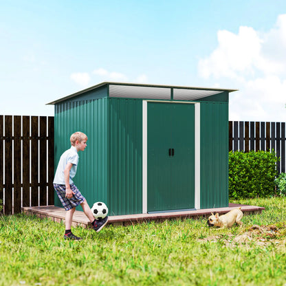 6' x 8.5' Metal Garden Shed, Outdoor Tool Storage, Dark Green Sheds at Gallery Canada