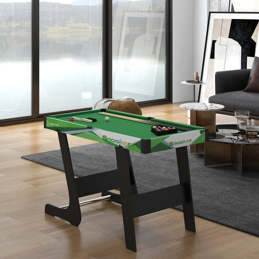 41" Mini Pool Table Set Folding Billiard Table with 2 Cues, 16 Balls, Chalk, Triangle, Brush, Green - Gallery Canada